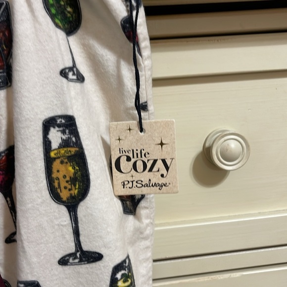 PJ Salvage super cozy XS pajama bottoms NWT - wine print - Picture 2 of 3